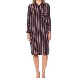 Velvet by Graham & Spencer Pero School Stripe Challis dress like new condition